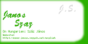 janos szaz business card